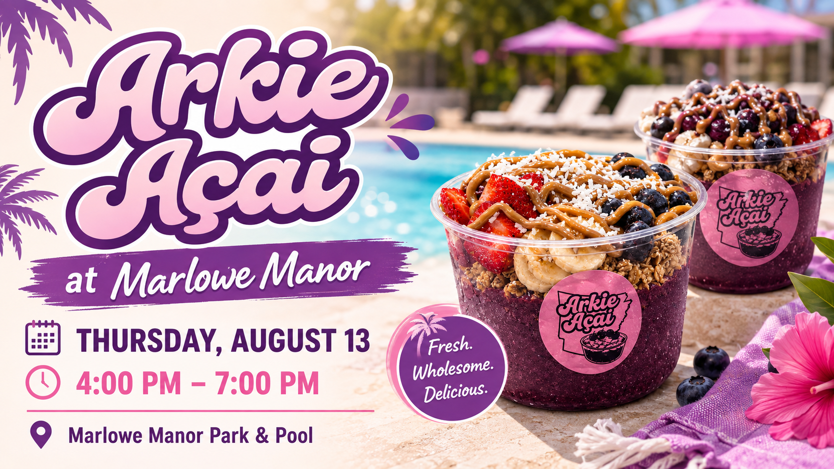 Arkie Açaí food truck at Marlowe Manor in Little Rock on August 13