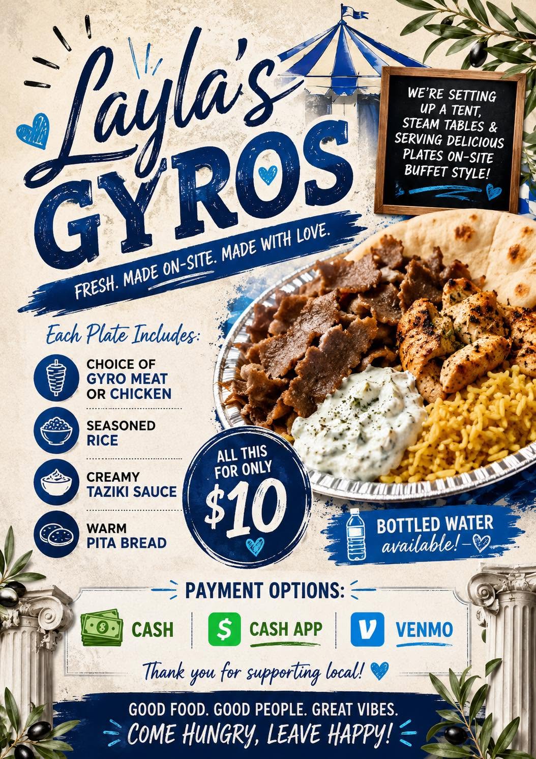 Layla’s Gyros and Pizzeria food truck event at Marlowe Manor Park in Little Rock